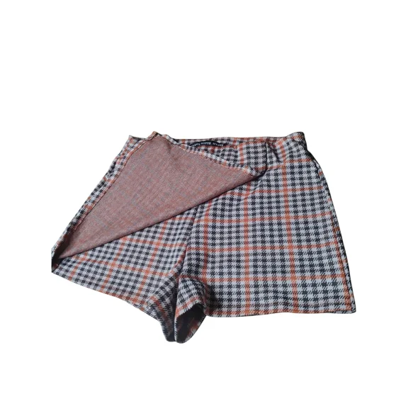 Women's Plaid Skorts - Black, Brown,and Orange Y2K 90s Skirt Size L HYFVE - Picture 4 of 6
